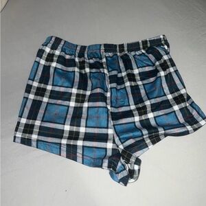 Plaid pajama shorts